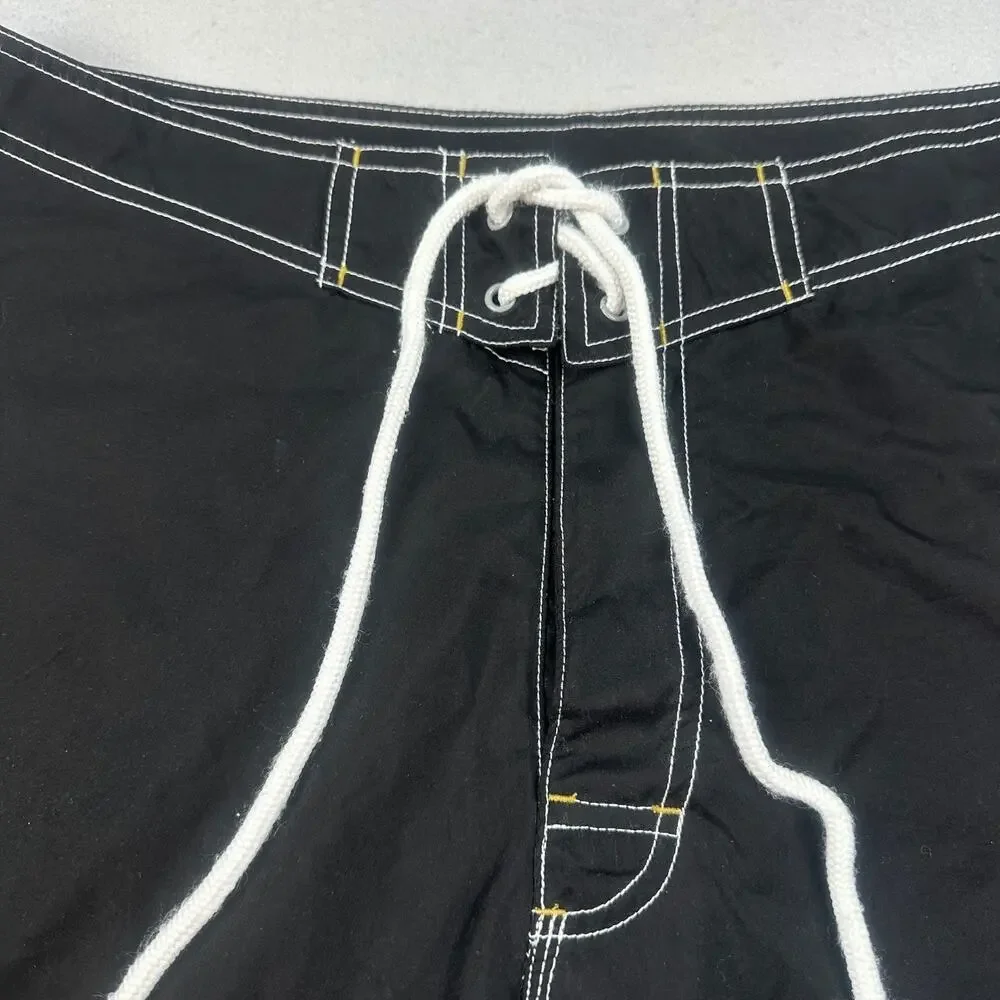 Captain Morgan Board Shorts Mens 38 Black Brave Wave Pirate Swim Trunks Rum Logo
